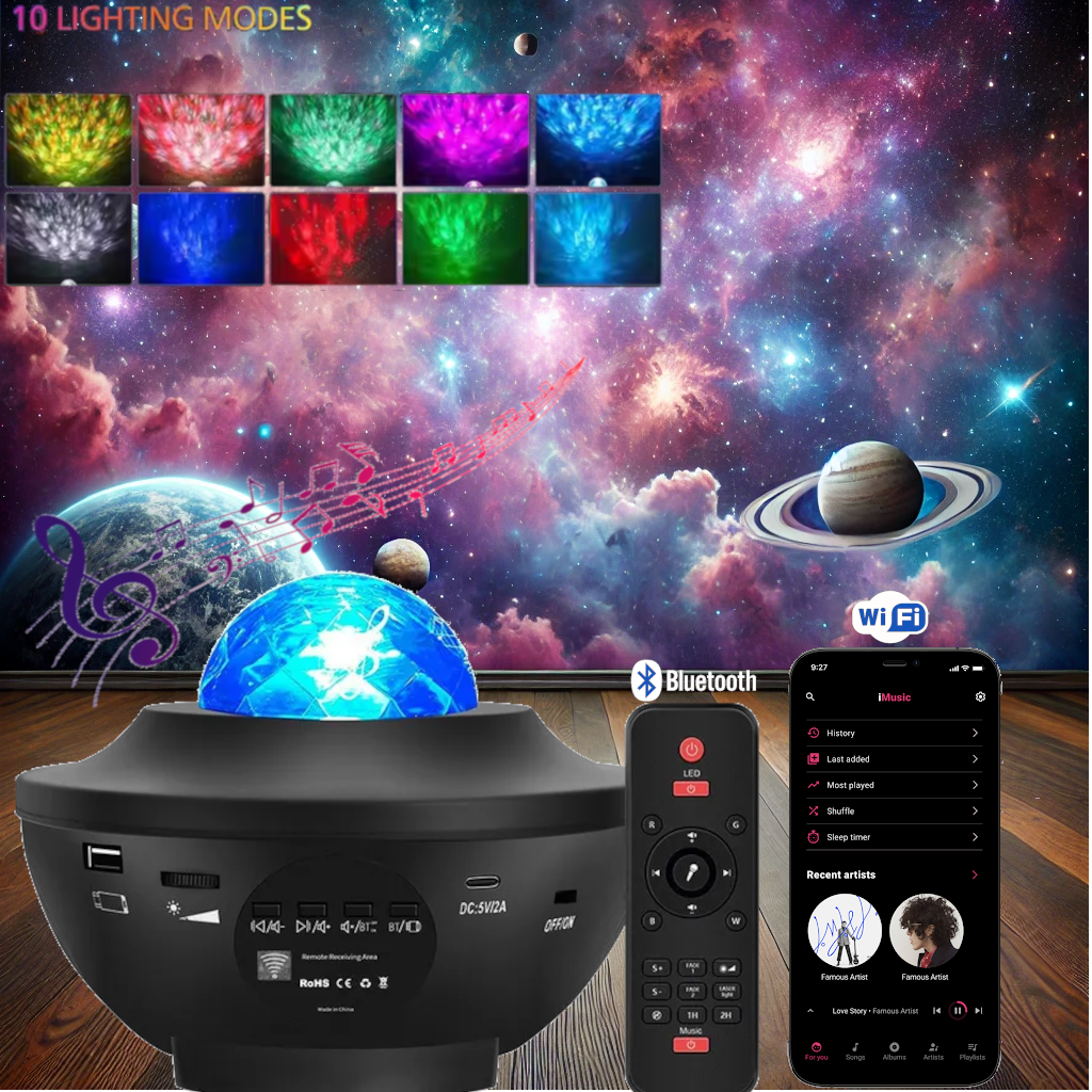 NEW!!!🔮🎁 StellarKrafts Bluetooth Galaxy Star Projector